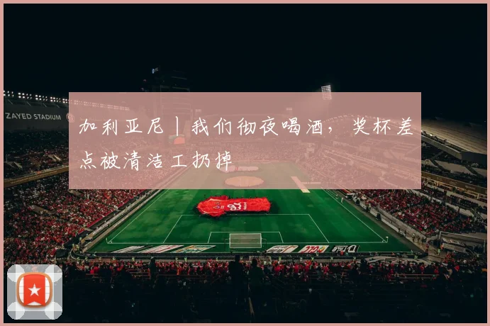 加利亚尼丨我们彻夜喝酒，奖杯差点被清洁工扔掉